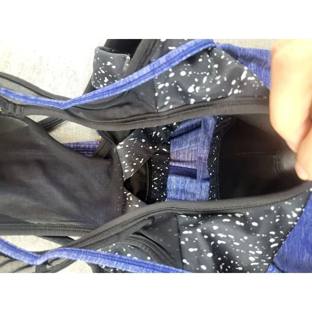 Lululemon Tough It Out Tank‎ Womens Sz. 4 XXS Blue & Black Speckle Heather Light